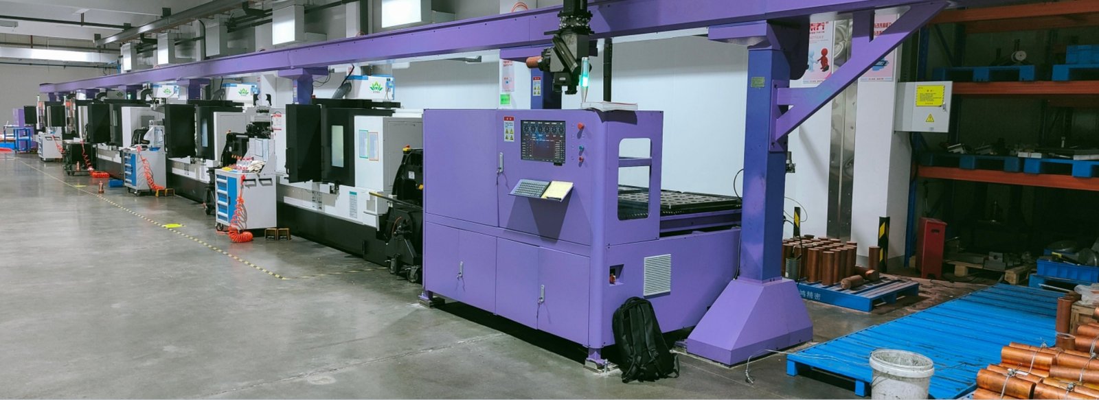 Intelligent machining automation production line truss type