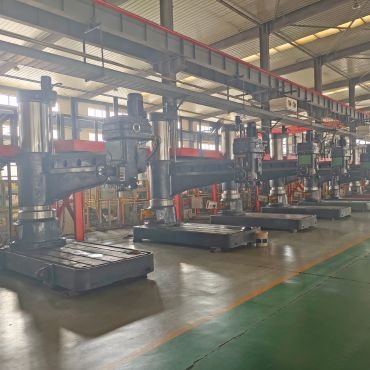 Z3080X25 rocker arm drilling machine being assembled in the workshop